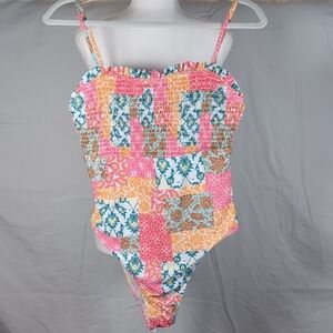Colorful Patchwork Womens One Piece Swimsuit